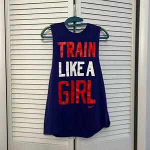 The Nike Tee size M  “Train Like a Girl “ tank